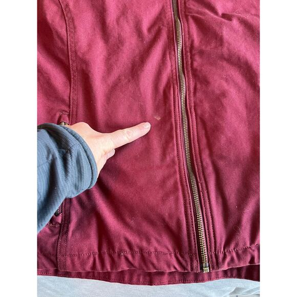 Noble Outfitters women’s XXL red port workwear vest canvas faux fur collar xmas - Picture 6 of 6